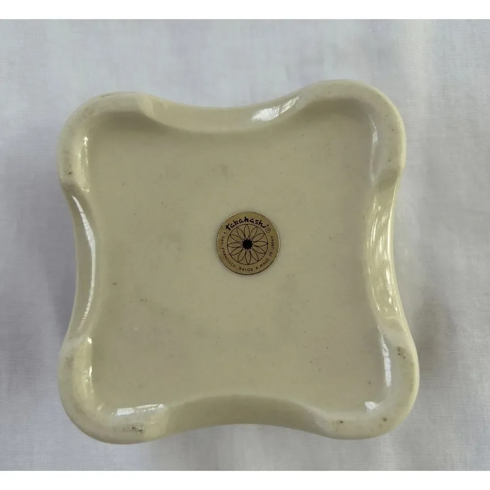 Takahashi Pottery San Francisco Trinket/Jewelry Box Small, Butterflies, Flowers